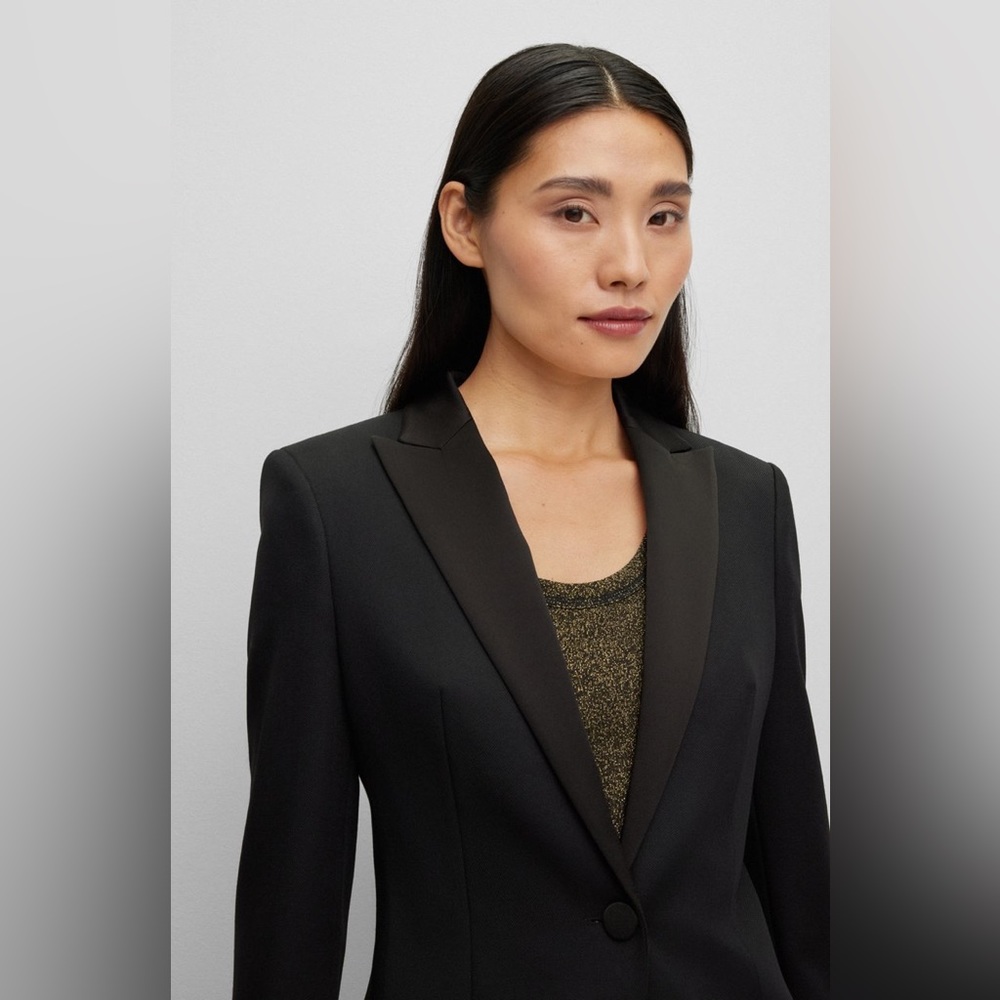 Hugo Boss Black Tuxedo Blazer Jacket Women's Size 6 Formal